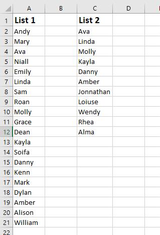 ách so sánh hai tập dữ liệu trong Excel tìm ra sự trùng lặp và khác biệt